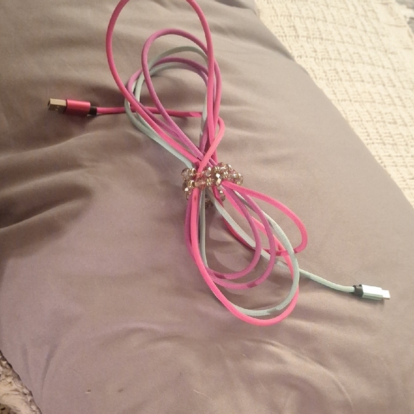 Cell Phone Charger Cord Pink and Green USB Cable - C - Picture 1 of 4